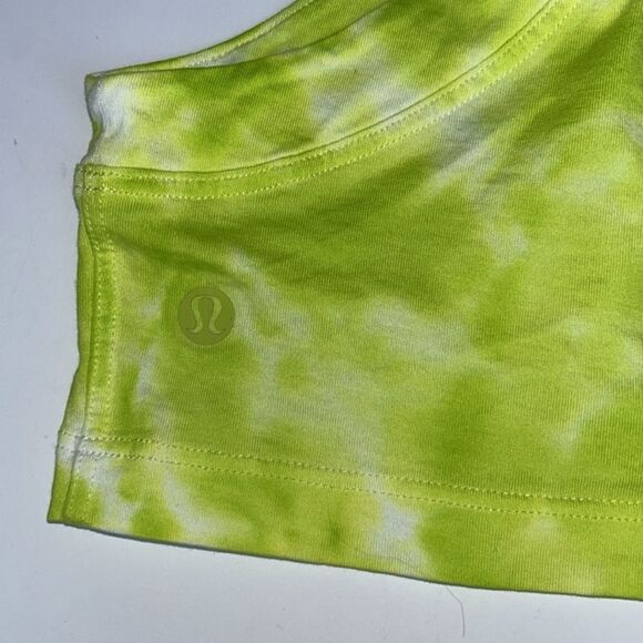 NWOT Lululemon All Yours Crop Cotton Tank in Marmoleado TieDye Eccentric Lime - Picture 7 of 7